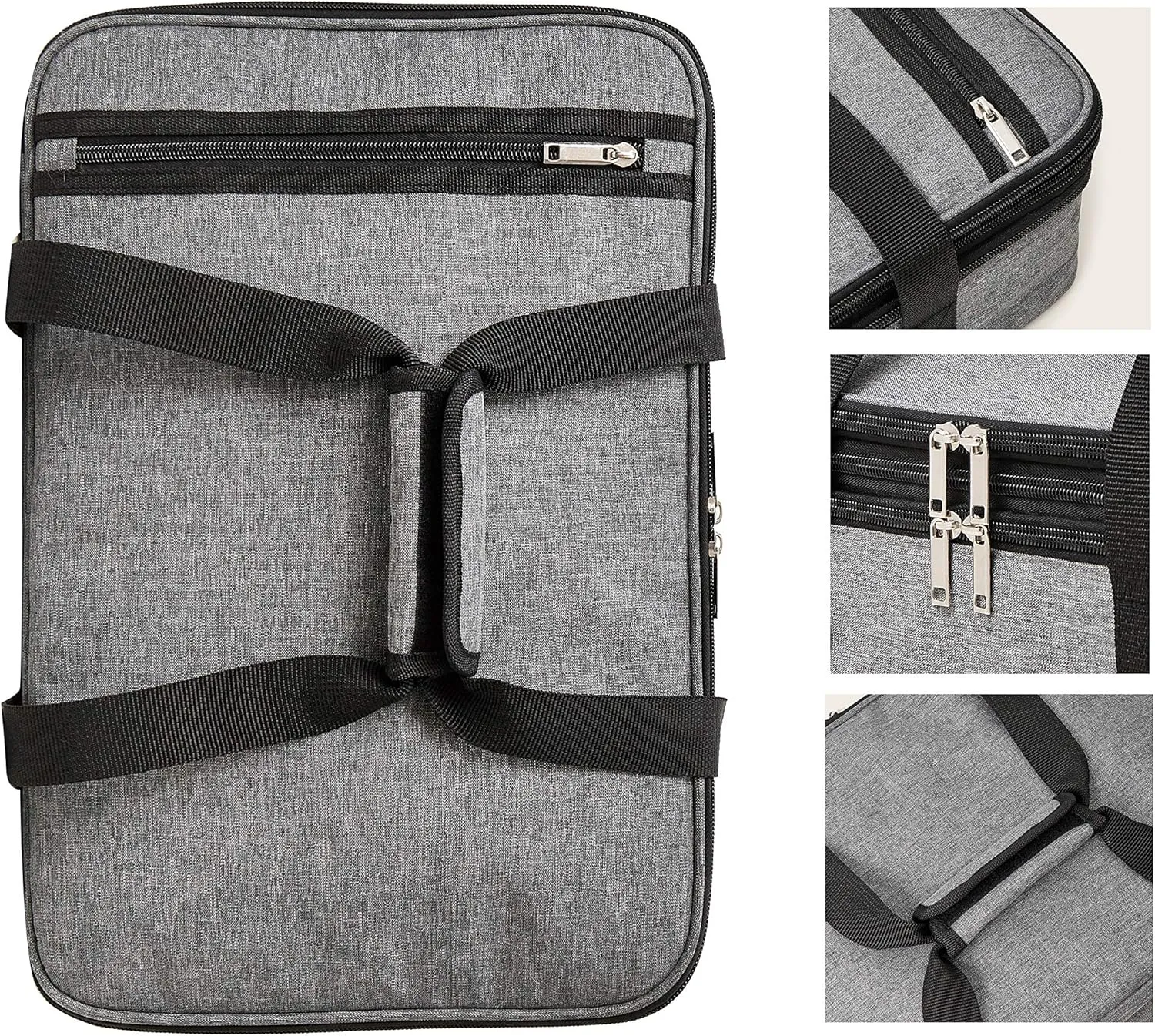 Double Insulated Casserole Carrier Fit 9"x13" Lasagna Lugger Baking Dish Pan for Hot or Cold Food Transport,Portable Thermal Reusable Lunch Warmer Tote Bag for Gathering,Camping,Cookouts,Parties-Gray