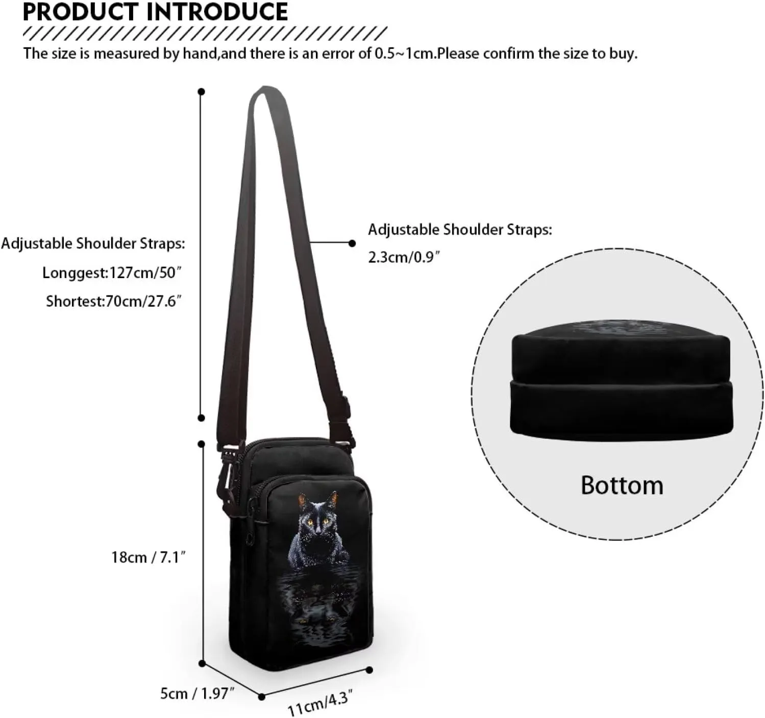 Double Layer Mini Crossbody Bag, Satchel Bags Handbag for Women Men