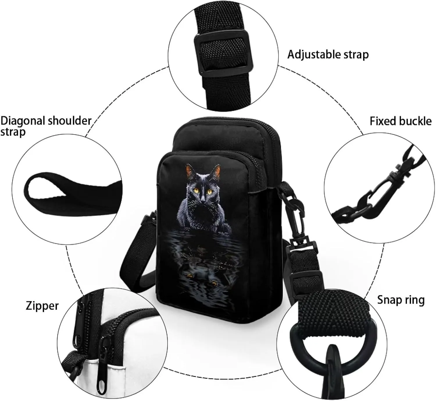 Double Layer Mini Crossbody Bag, Satchel Bags Handbag for Women Men