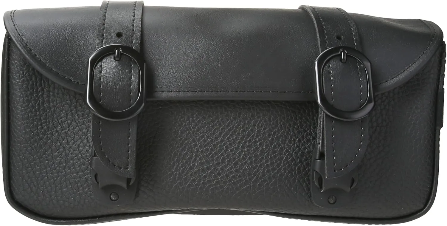 Dowco Willie & Max 59590-00 Black Jack Series: Synthetic Leather Motorcycle Tool Pouch, Black, Universal Fit, 12in.W x 5in.H x 2.5in.D