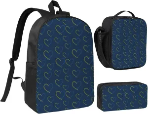 Down Syndrome Awareness Month Backpack Set Lightweight Laptop Backpack Lunch Bag with Pencil Case for Women Men Travel Work