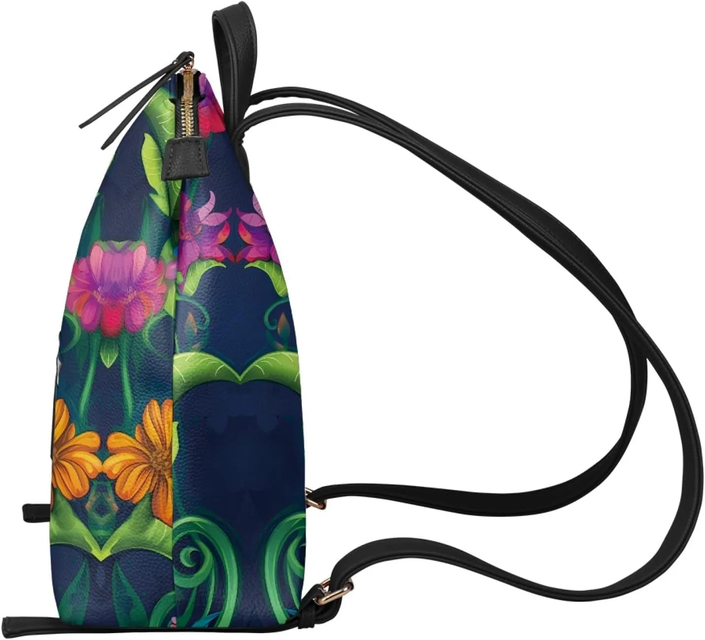 Dragonfly Print Backpack Purse for Women Anti-theft Flower Travel Backpack Lightweight Blue Shoulder Bag