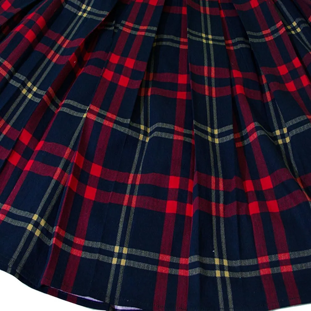 Dressever Women's Vintage A-line Printed Pleated Flared Midi Skirts