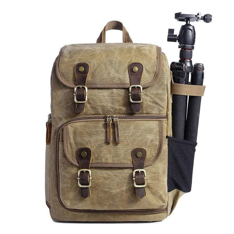 Durable Canvas Camera Bag with Padded Compartments