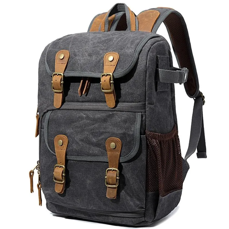 Durable Canvas Camera Bag with Padded Compartments