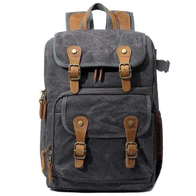 Durable Canvas Camera Bag with Padded Compartments