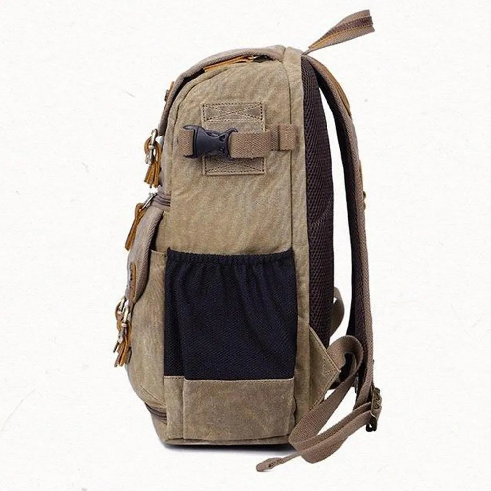 Durable Canvas Camera Bag with Padded Compartments