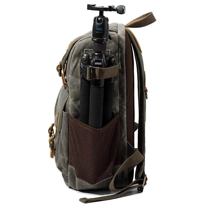 Durable Canvas Camera Bag with Padded Compartments