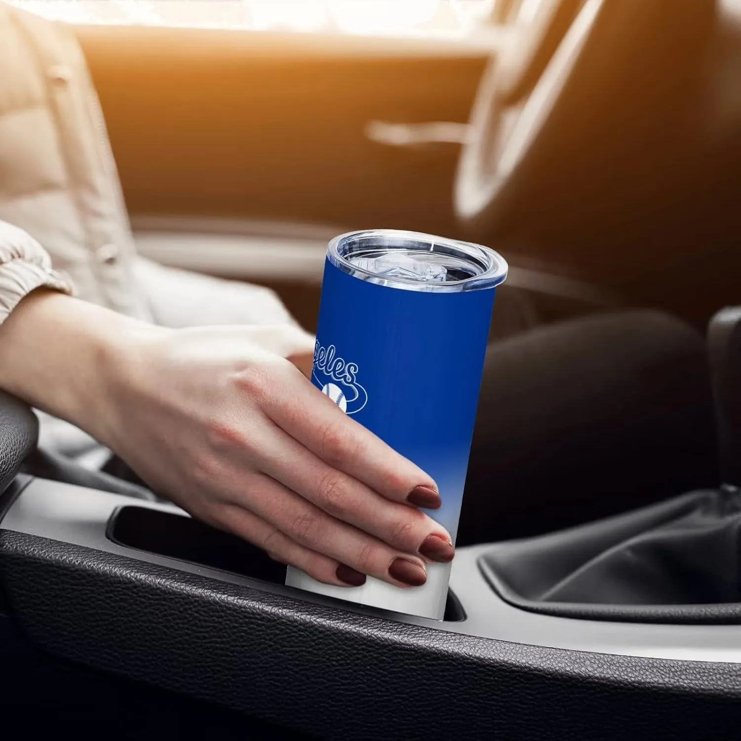 EBBUGAS Los Angeles EST 1883 Tumblers 20oz Straight Skinny Car Cups Sports Travel Coffee Mug, Stainless Steel, Insulated,Classic Collection Gifts for Men Women Fans.
