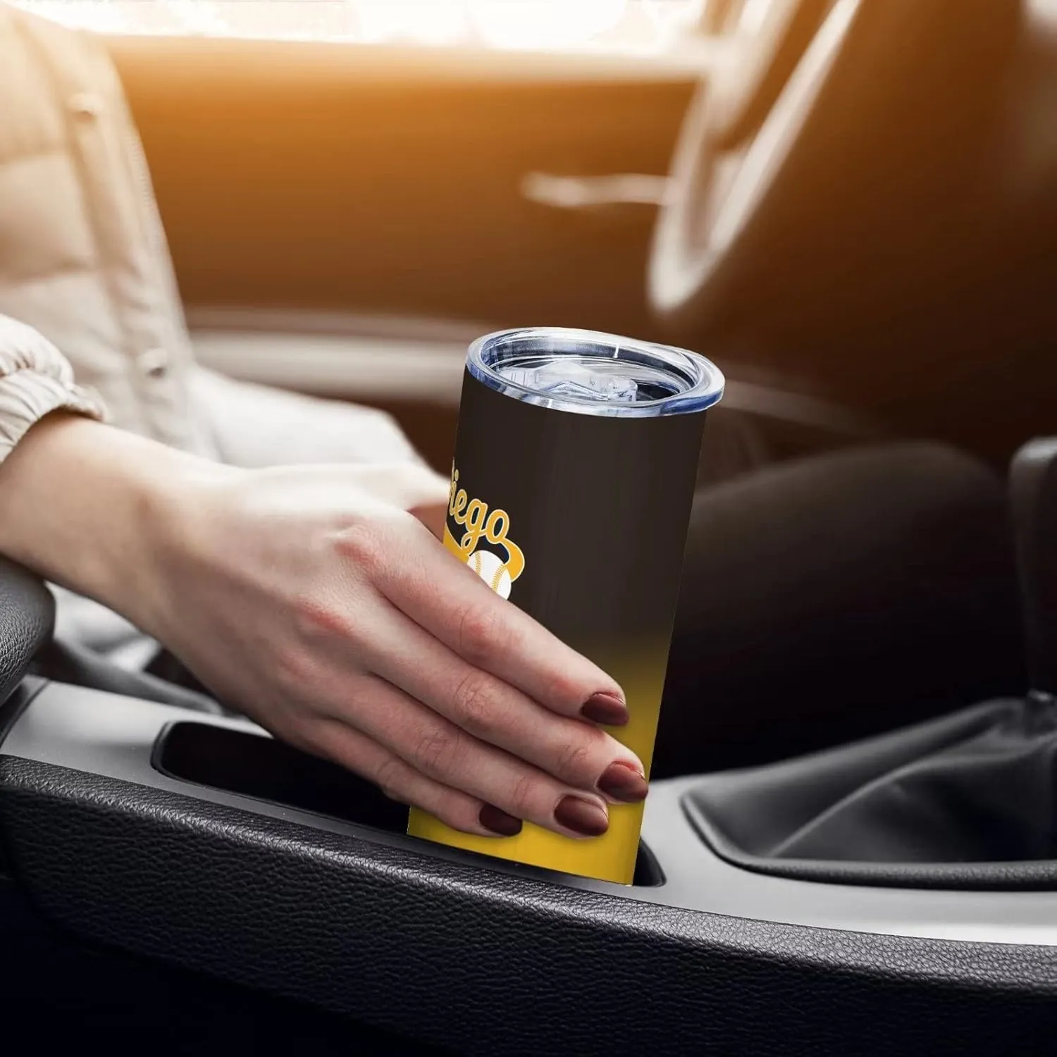 EBBUGAS San Diego EST 1969 Tumblers 20oz Straight Skinny Car Cups Sports Travel Coffee Mug, Stainless Steel, Insulated,Classic Collection Gifts for Men Women Fans.