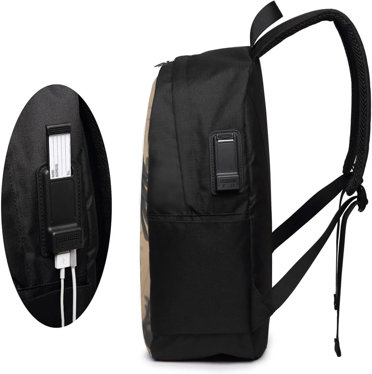 Edgar Allan Poe The Raven Skull Laptop Backpack, Travel Backpack with USB Charging Port, Computer Bag for Men Women