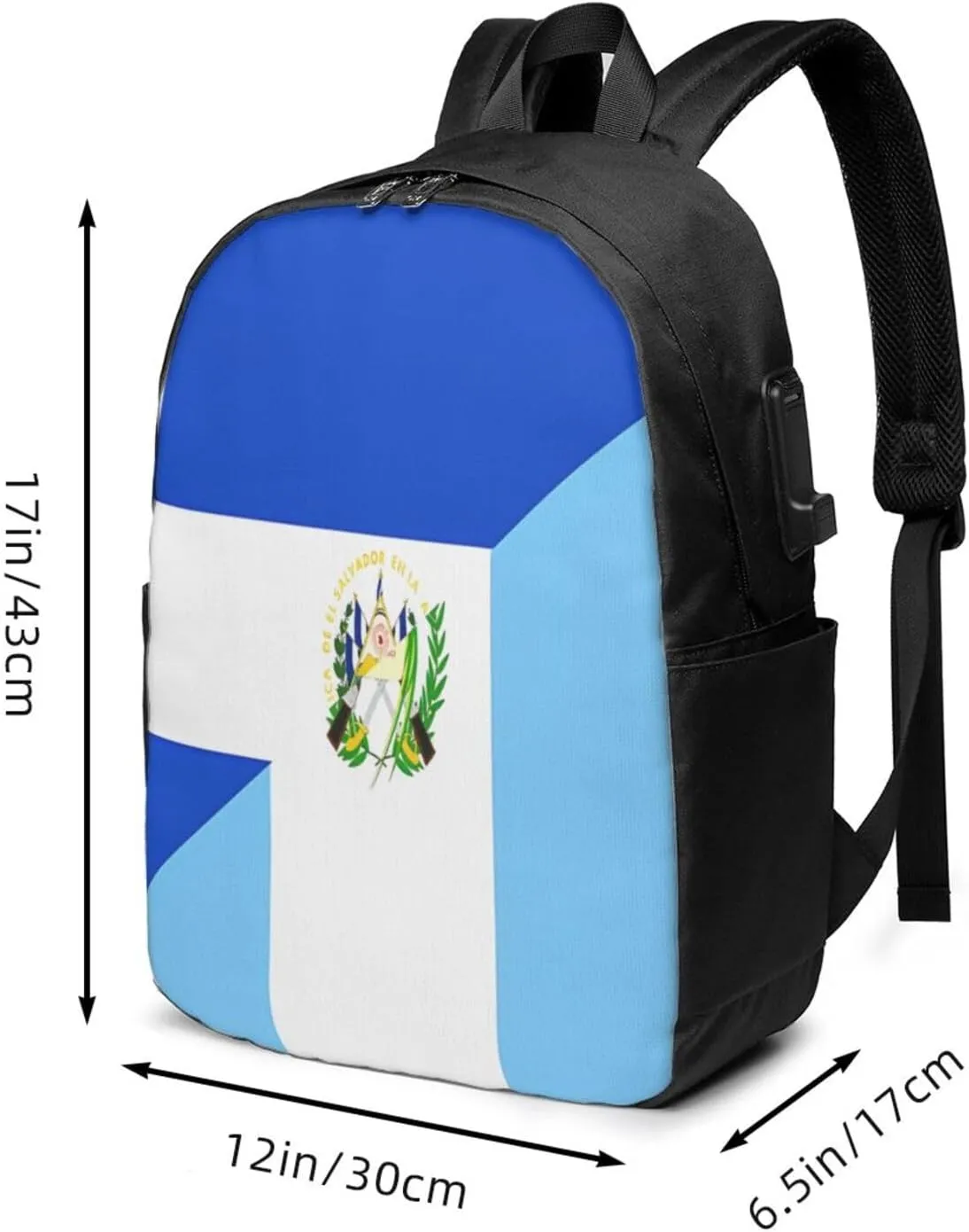 El Salvador Guatemala Guatemalan Flag Laptop Backpacks Travel Backpack Casual Business Daypack Sport Rucksack Computer Bag Fits up to 17 Inch Notebook with USB Port