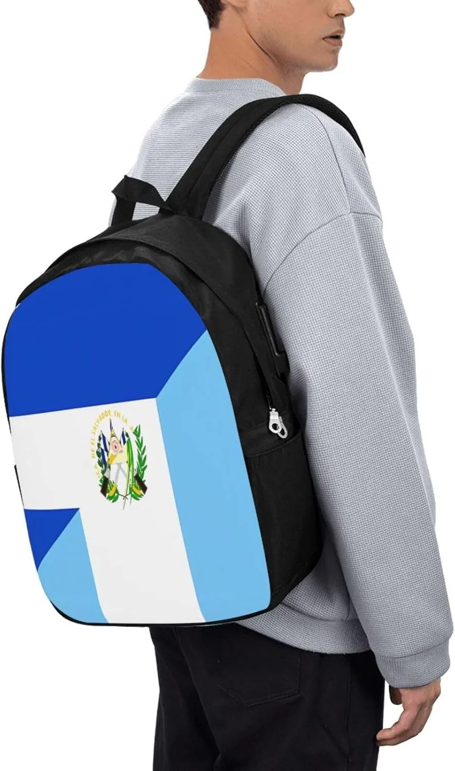 El Salvador Guatemala Guatemalan Flag Laptop Backpacks Travel Backpack Casual Business Daypack Sport Rucksack Computer Bag Fits up to 17 Inch Notebook with USB Port