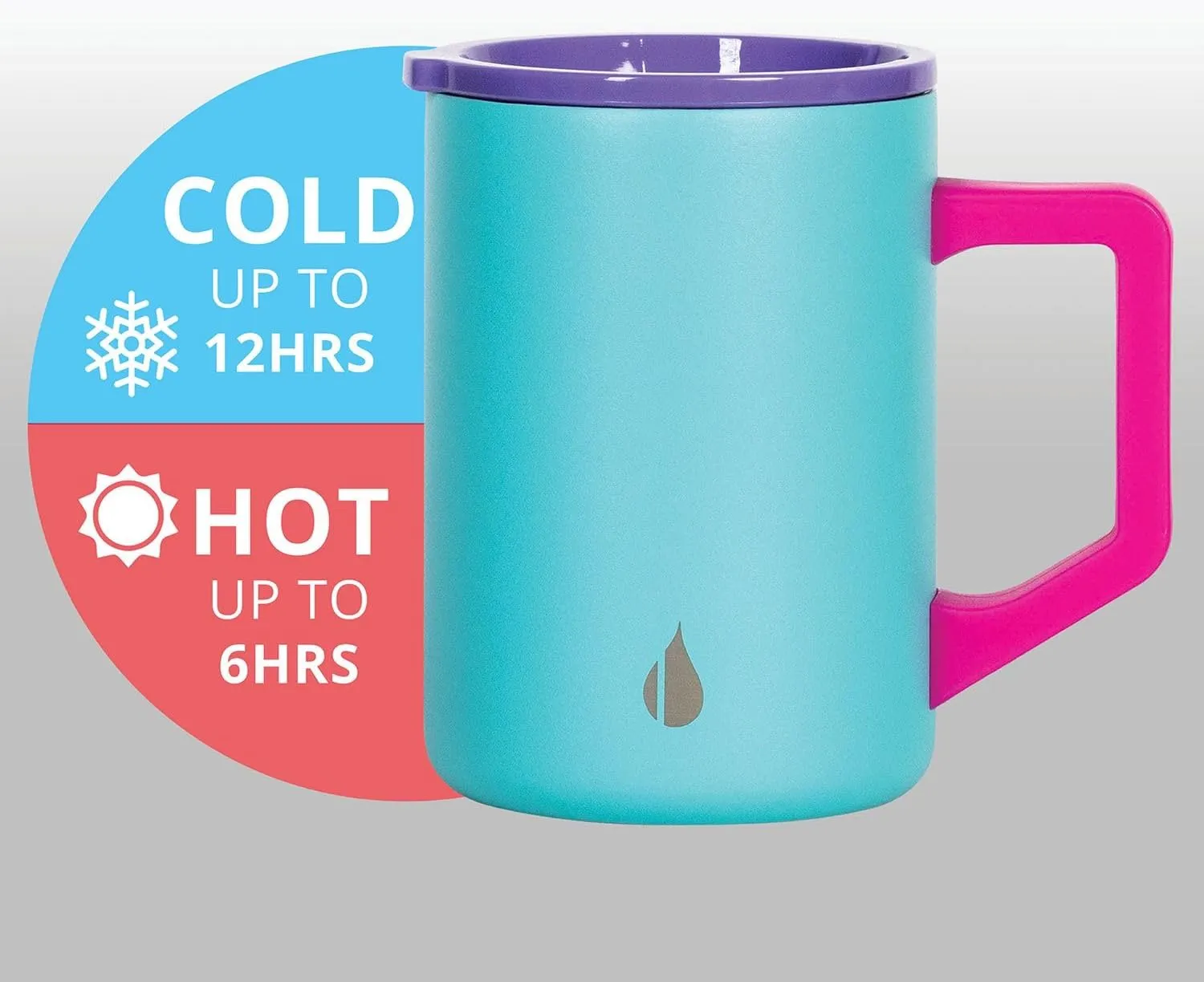 Elemental Insulated Coffee Mug - Triple-Wall Stainless Steel Summit Travel Cup for Hot and Cold Drinks - Thermal Coffee Mug with Lid and Handle for Camping, Office & Trave 16oz - Blue Tie Dye