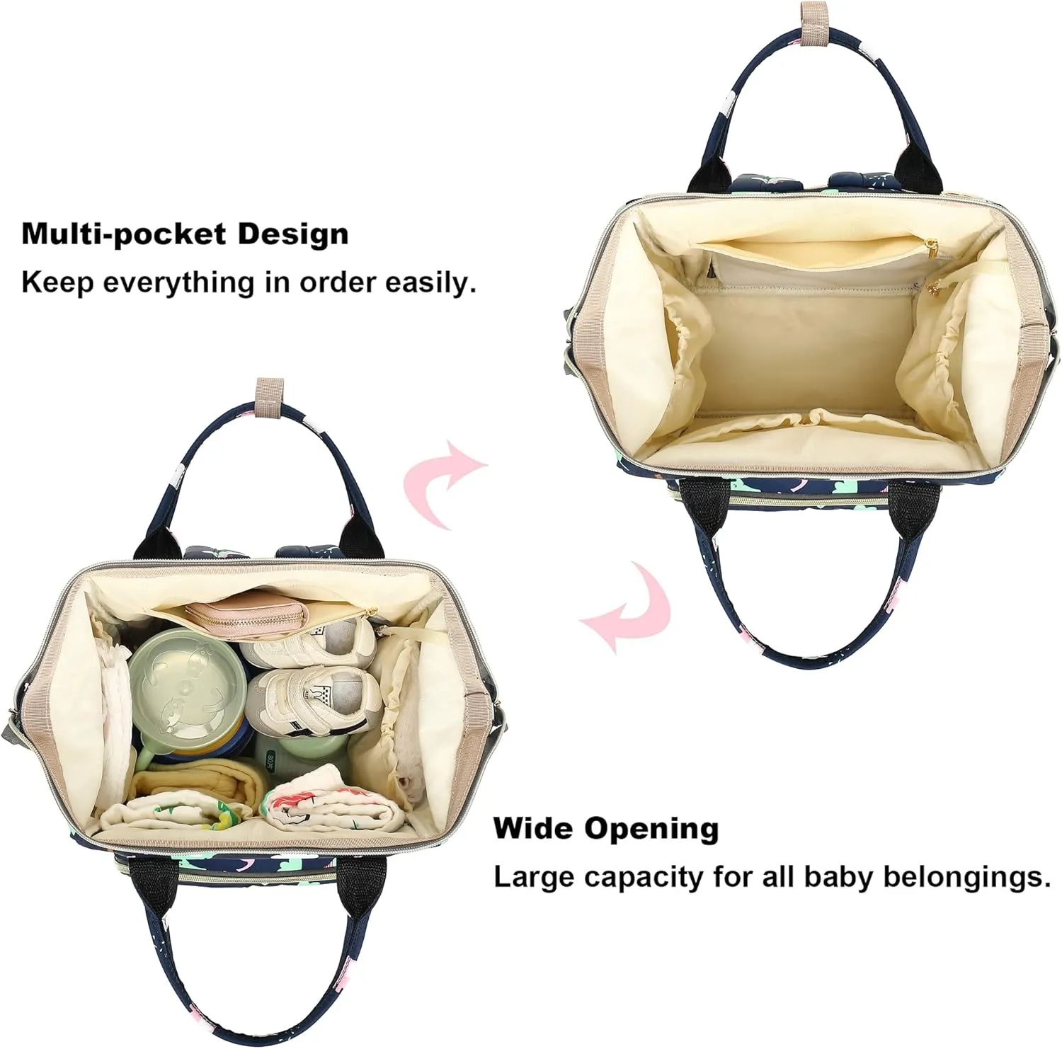 Elephant Baby Diaper Bag Backpack for Girls Boys, Waterproof Large Maternity Nappy Bags for Mom