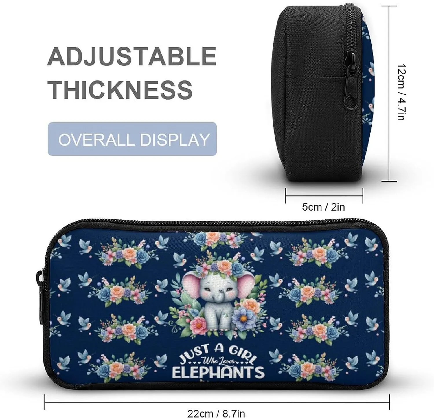 Elephant Backpack with Lunch Box & Pencil Case for Kids Girls Boys School, 16 Inch Cute Elephant Bookbag, School Backpack for Students Children, sustainable, Lightweight, Large Capacity