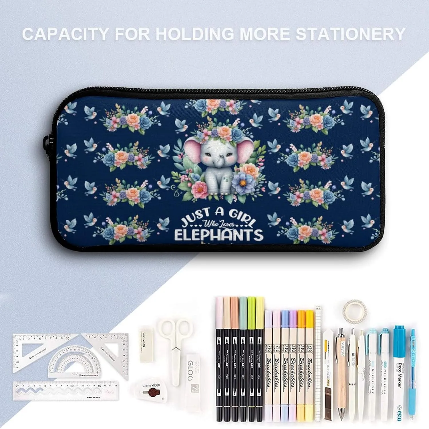 Elephant Backpack with Lunch Box & Pencil Case for Kids Girls Boys School, 16 Inch Cute Elephant Bookbag, School Backpack for Students Children, sustainable, Lightweight, Large Capacity