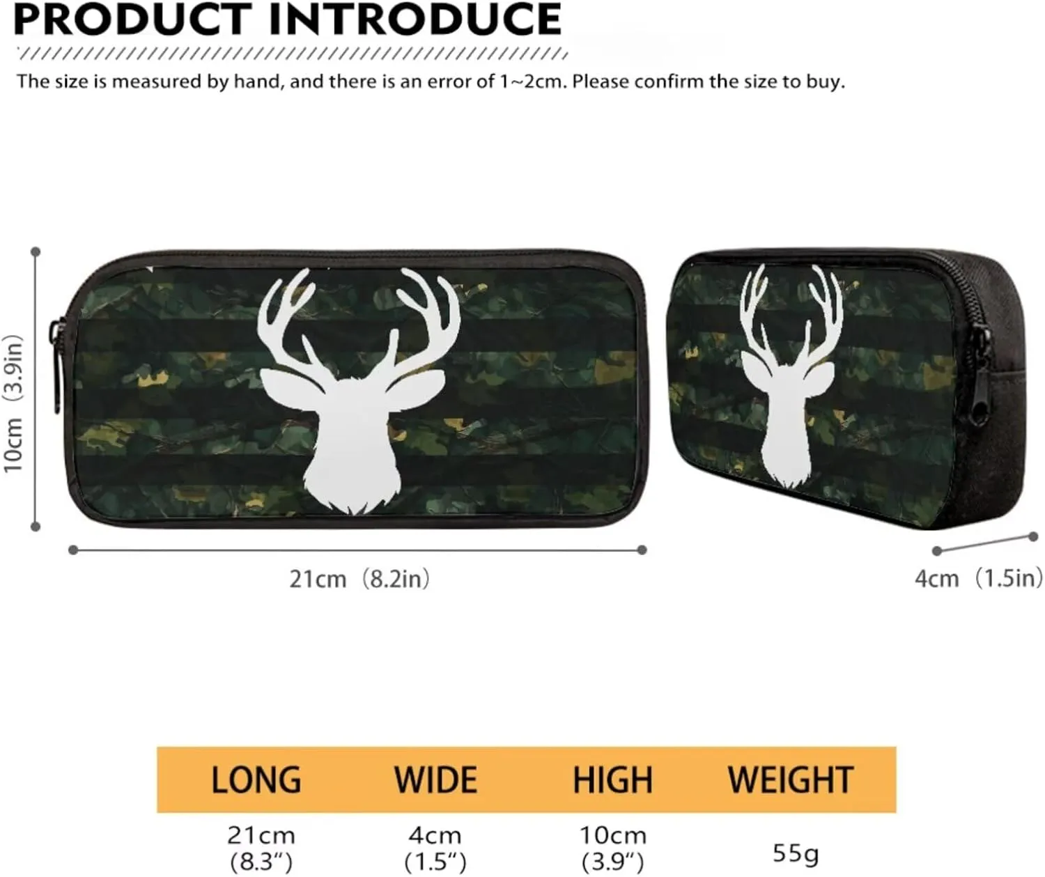 Elk Flag Forest Camo Pattern School Backpack with Lunch Box Pencil Pouch and Water Bottle Holder for Teen Kids Elementary Primary Middle High School Bag Set