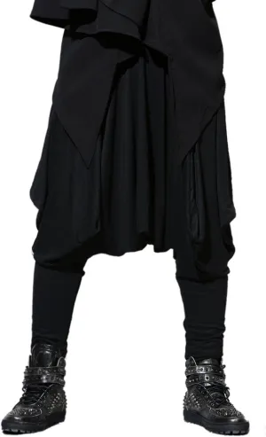 ellazhu Men's Harem Pants Elastic Waist Black Sweaterpants for Men Yoga David Rose Costume Baggy Joggers GYM22 A