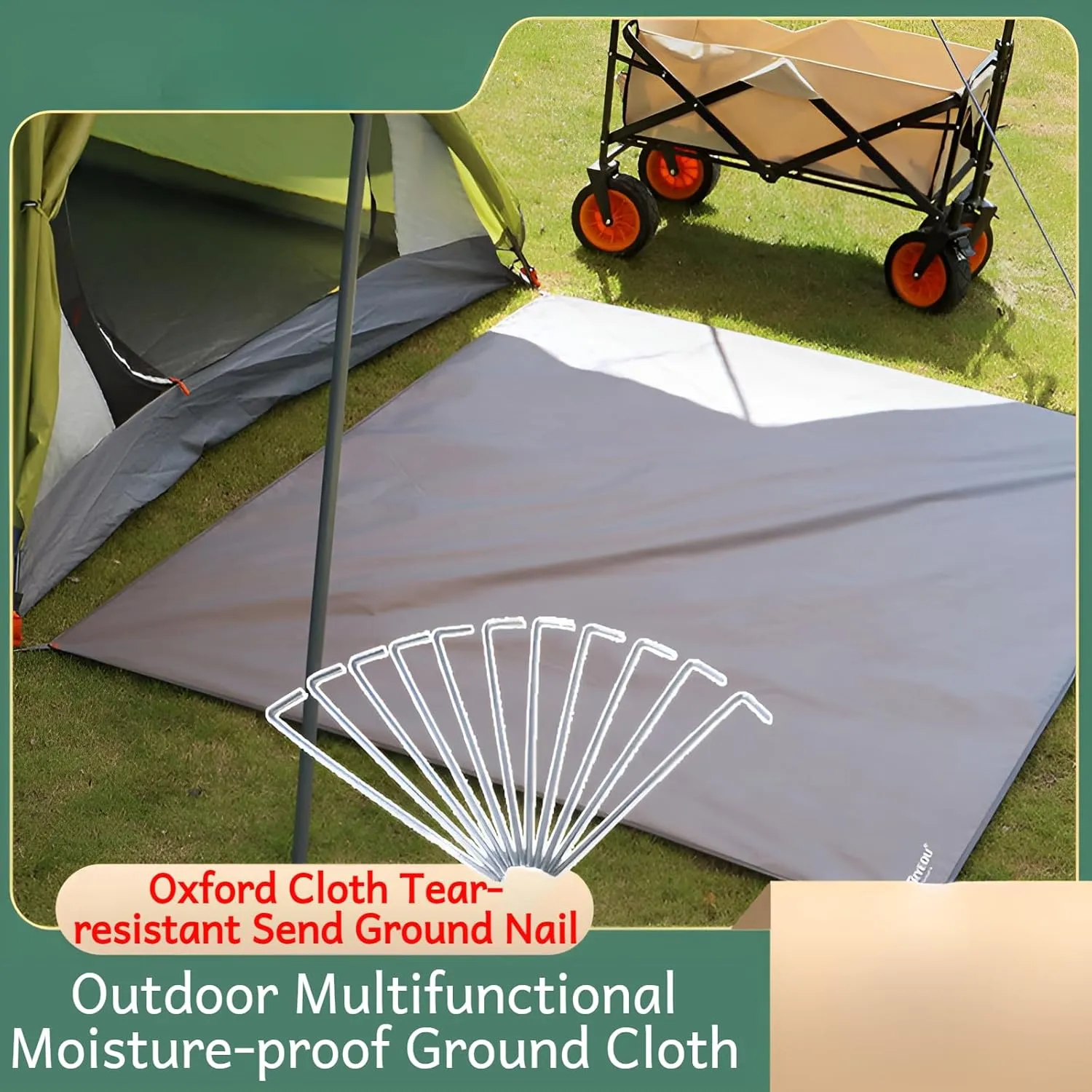 [Ellniges]【Multi-Functional Outdoor Mat】 Waterproof Oxford Cloth Ground Sheet – for Camping, Picnics, and Kids Playtime, 210D Fabric with Quick-Dry Technology