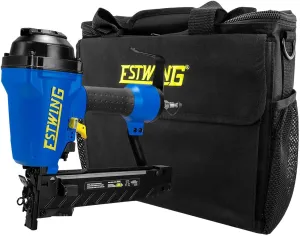 Estwing ESS50 Pneumatic 16-Gauge 2" Medium Crown Construction Stapler with Adjustable Metal Belt Hook, 1/4" NPT Industrial Swivel Fitting, and Bag