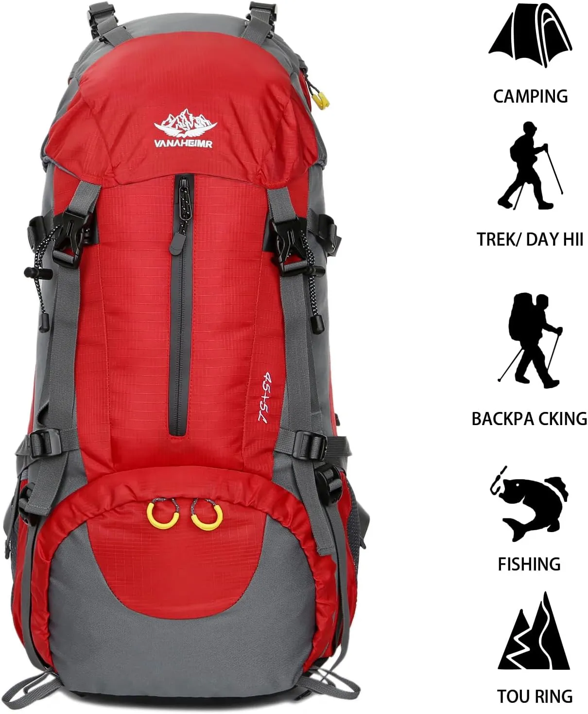 Esup 50L Hiking Backpack Men Camping Backpack with rain cover 45l 5l Lightweight Backpacking Backpack Travel Backpack