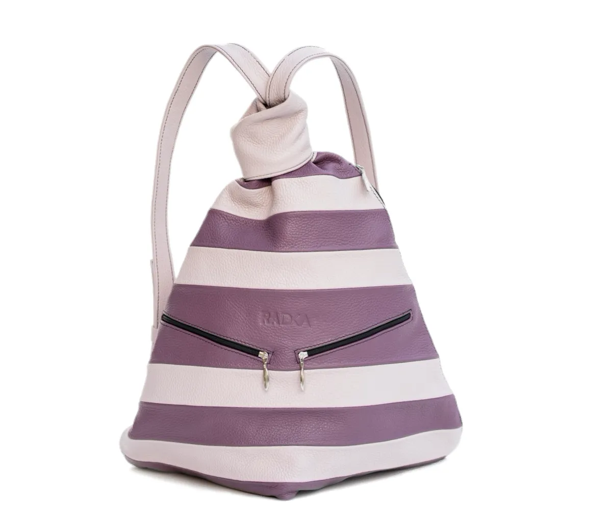 Exclusive Artisan Leather Backpack Stripped – Ideal for Travel & Daily Adventures