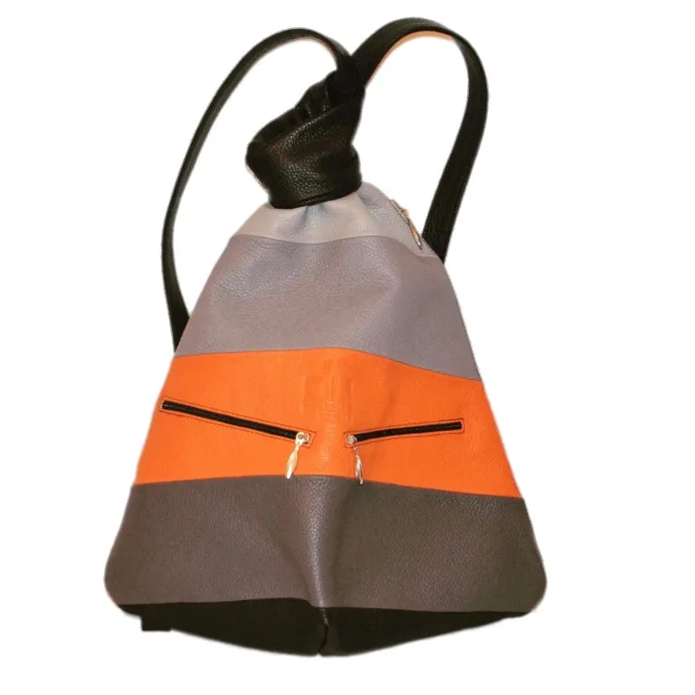 Exclusive Artisan Leather Backpack Stripped – Ideal for Travel & Daily Adventures