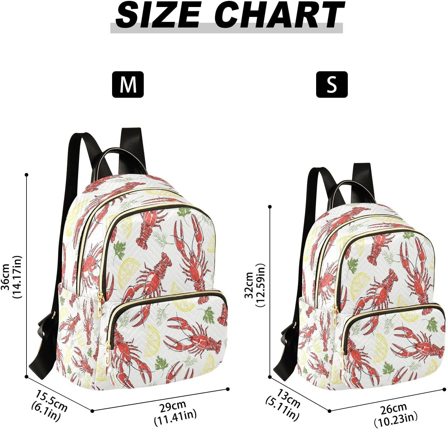 Exnundod Backpack Purse for Women Crayfish Parsley Dill Lemon Slices, Mini Fashion Backpack Lightweight Casual Daypack Shoulder Bag Travel Backpack, Small