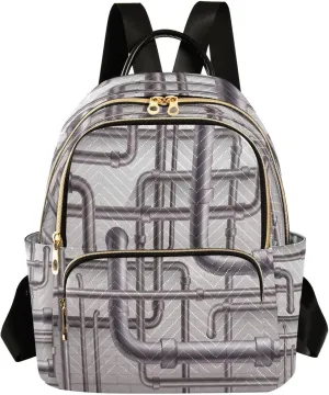 Exnundod Backpack Purse for Women Seamless Industrial Pipeline Travel Backpack Casual Backpack Daypack,Medium