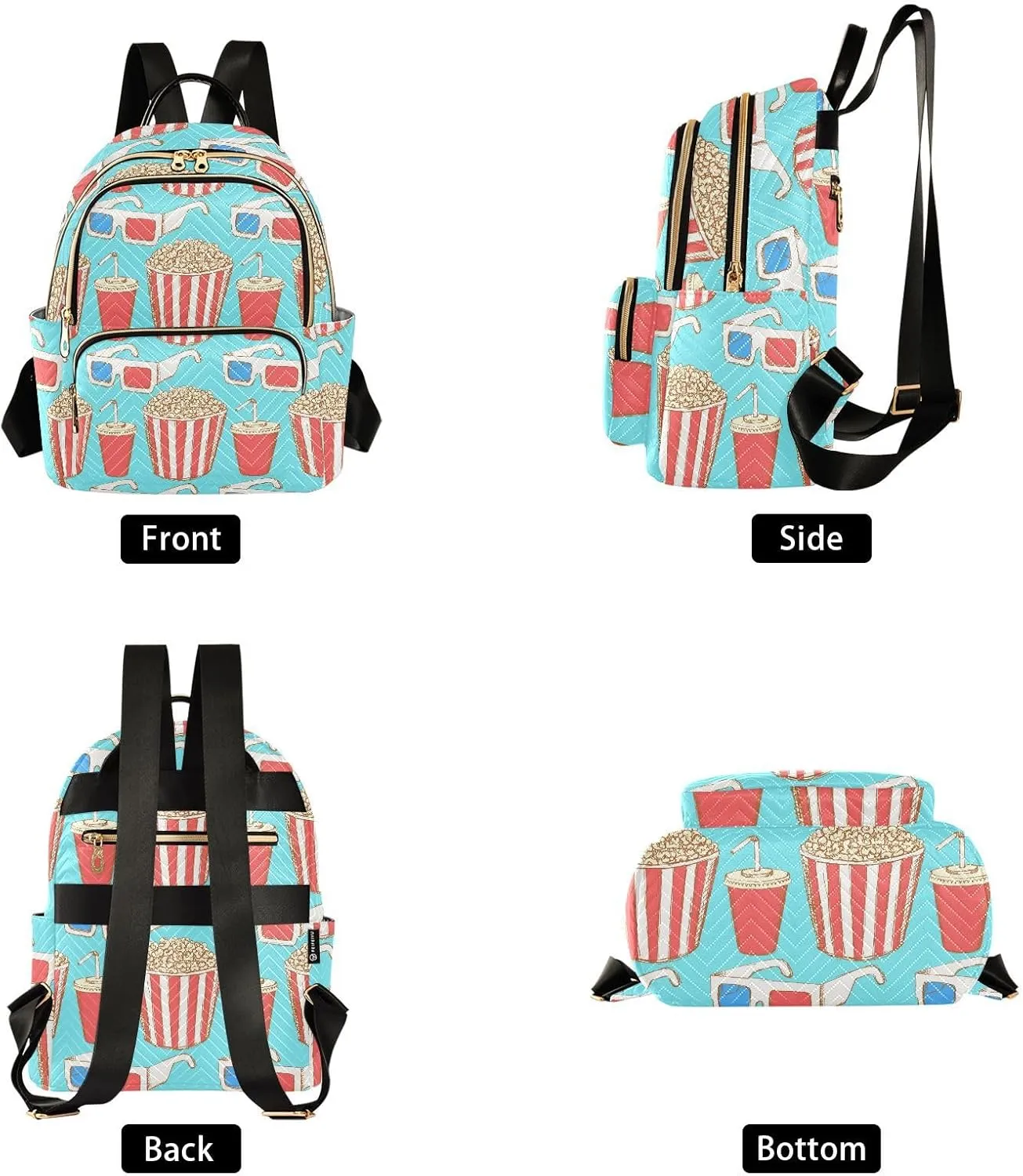 Exnundod Backpack Purse for Women Sketch Cinema Set, Mini Fashion Backpack Vintage Lightweight Casual Daypack Shoulder Bag Travel Backpack, Small