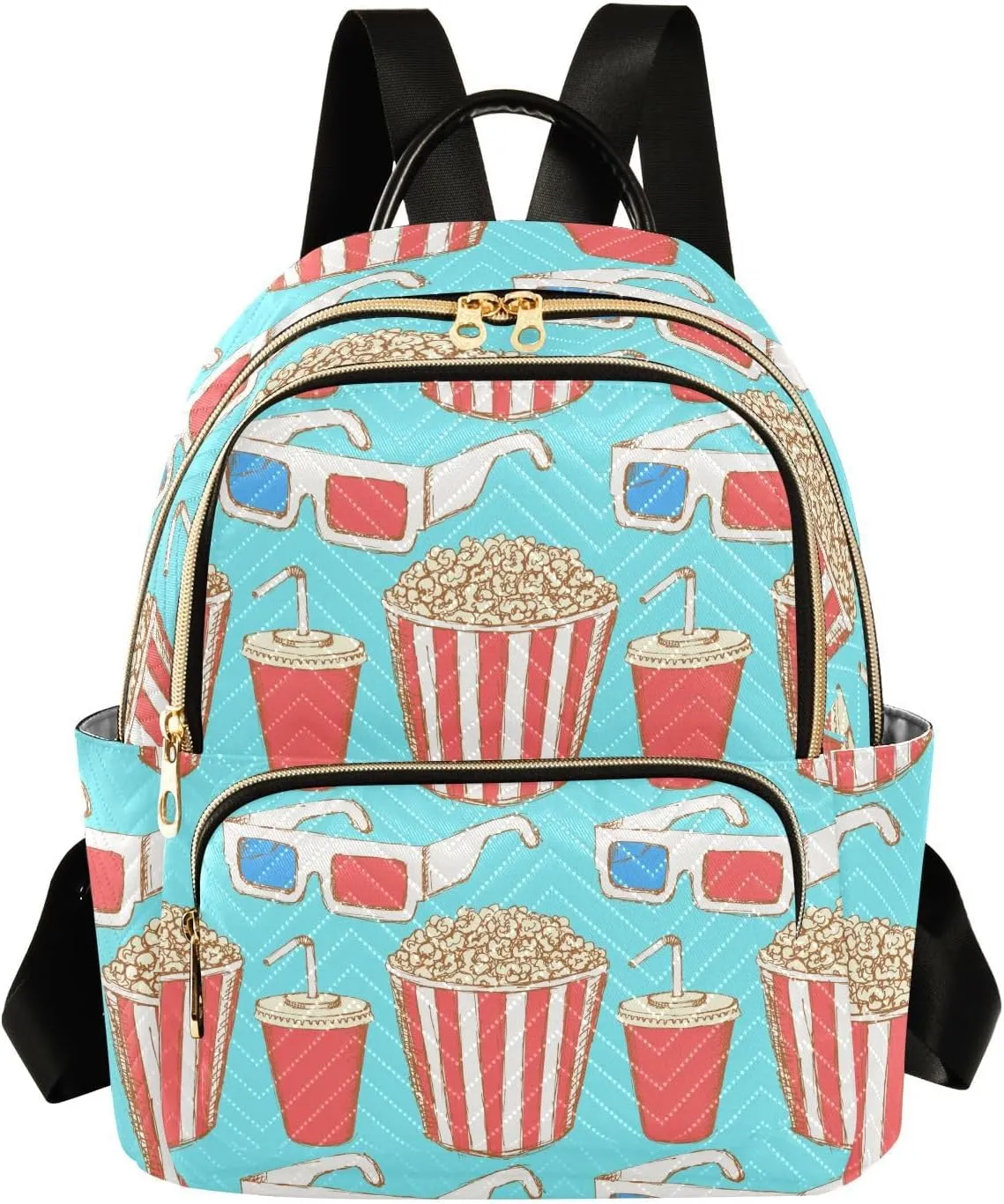 Exnundod Backpack Purse for Women Sketch Cinema Set, Mini Fashion Backpack Vintage Lightweight Casual Daypack Shoulder Bag Travel Backpack, Small