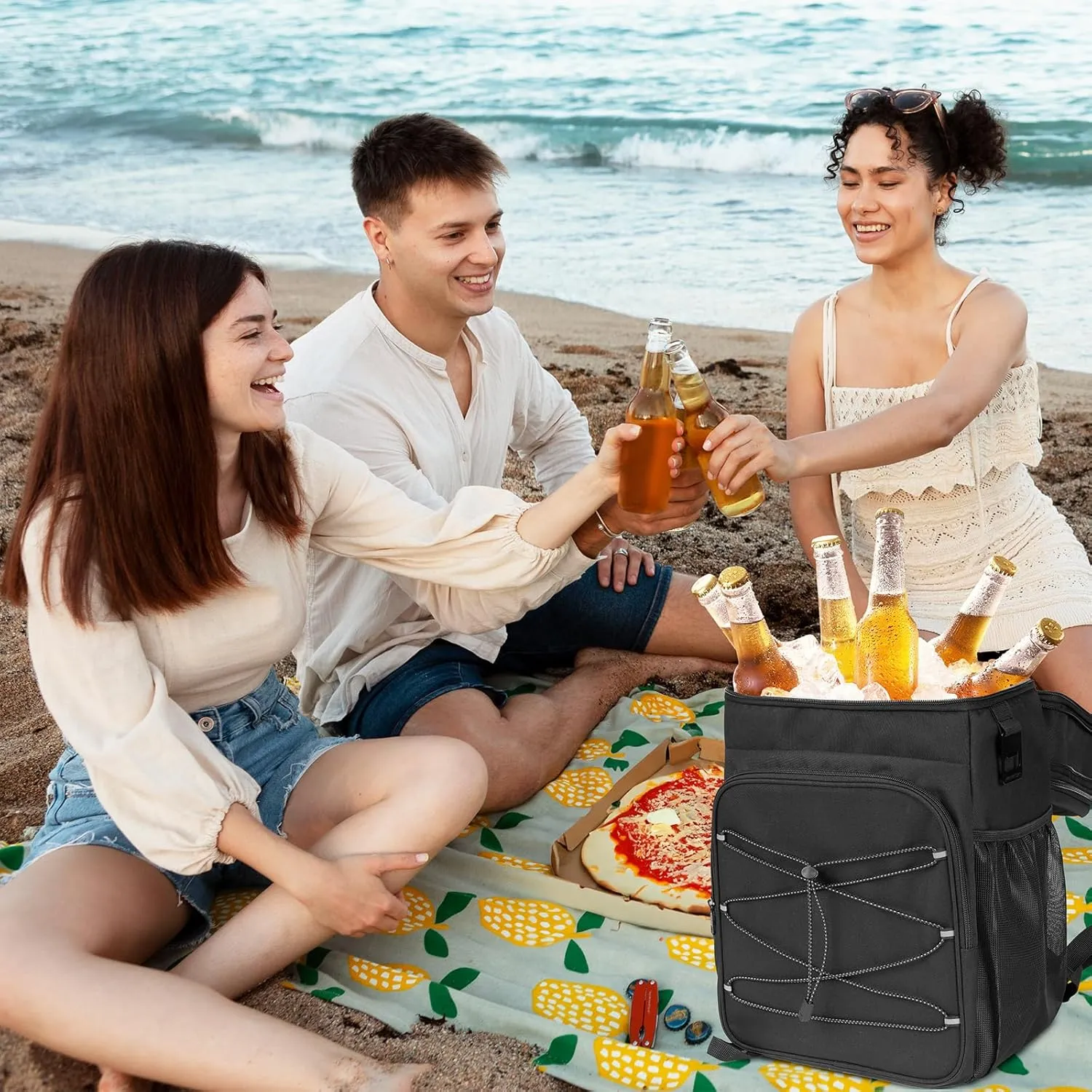 Expandable Backpack Coolers Insulated Leak Proof - 36/48 Cans Double Deck Cooler Backpack Waterproof - Soft Lightweight Portable Cooler Bag for Beach Picnic Camping Men and Women
