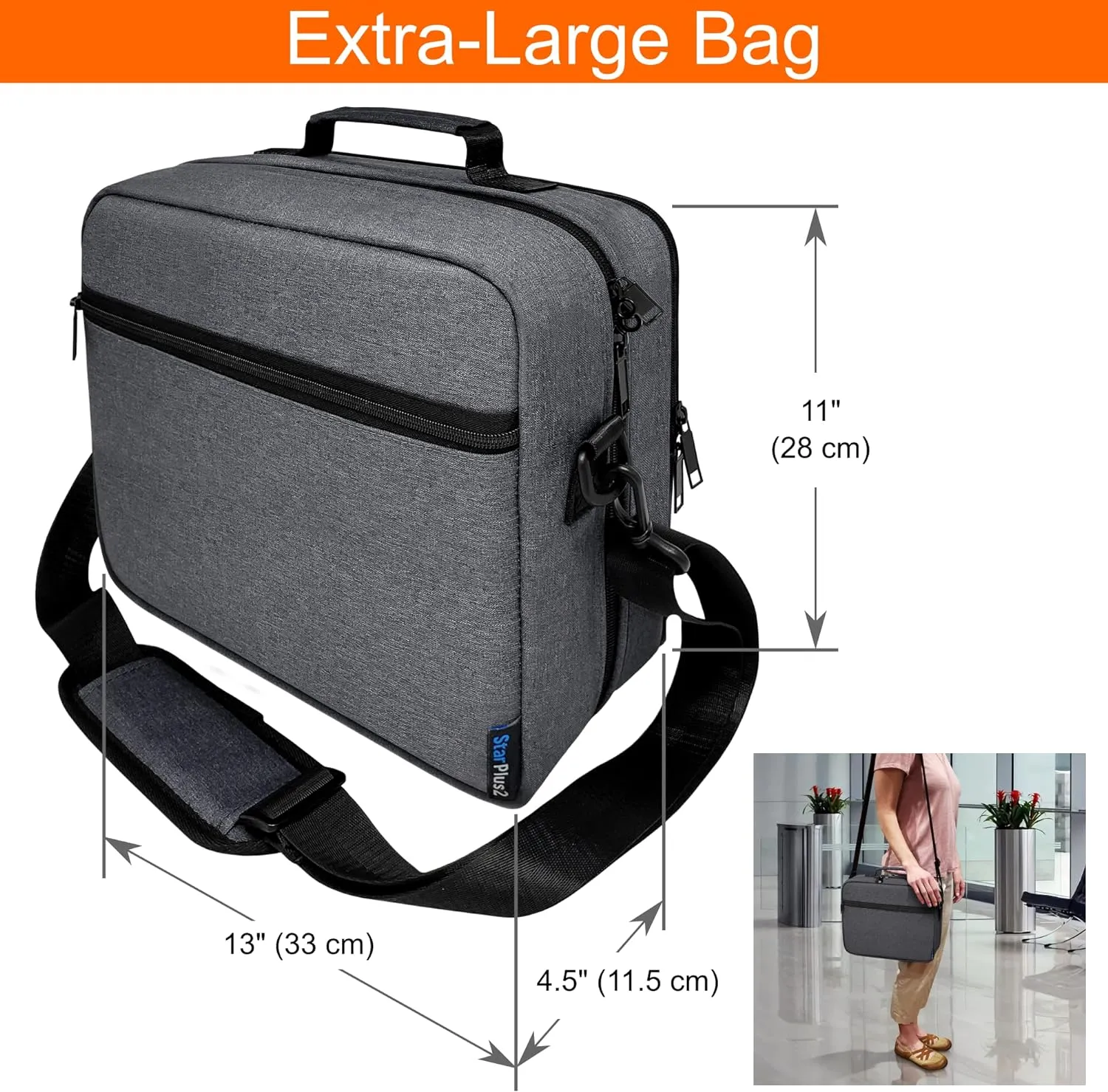 Extra-Large Padded Locking Pill Bottle Organizer, Medicine Bag, Case, Carrier for Medications, Vitamins, and Medical Supplies – Dark Gray (with TSA Approved Lock)