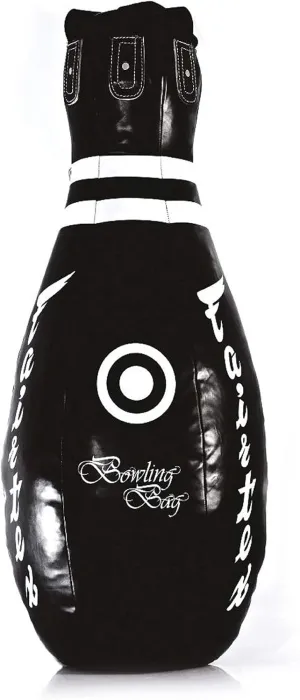 Fairtex HB10 Bowling Bag Punching Bag for Muay Thai, Boxing, Kickboxing, MMA (HB10 Black) - 14.96" W x 39.37" H