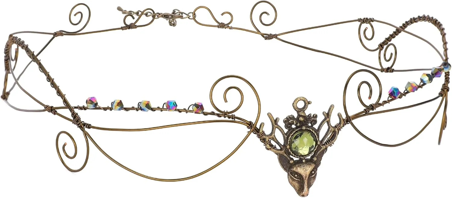 Fairy Circlet Headpiece Crown - Cosplay Retro Bronze Renaissance Crown