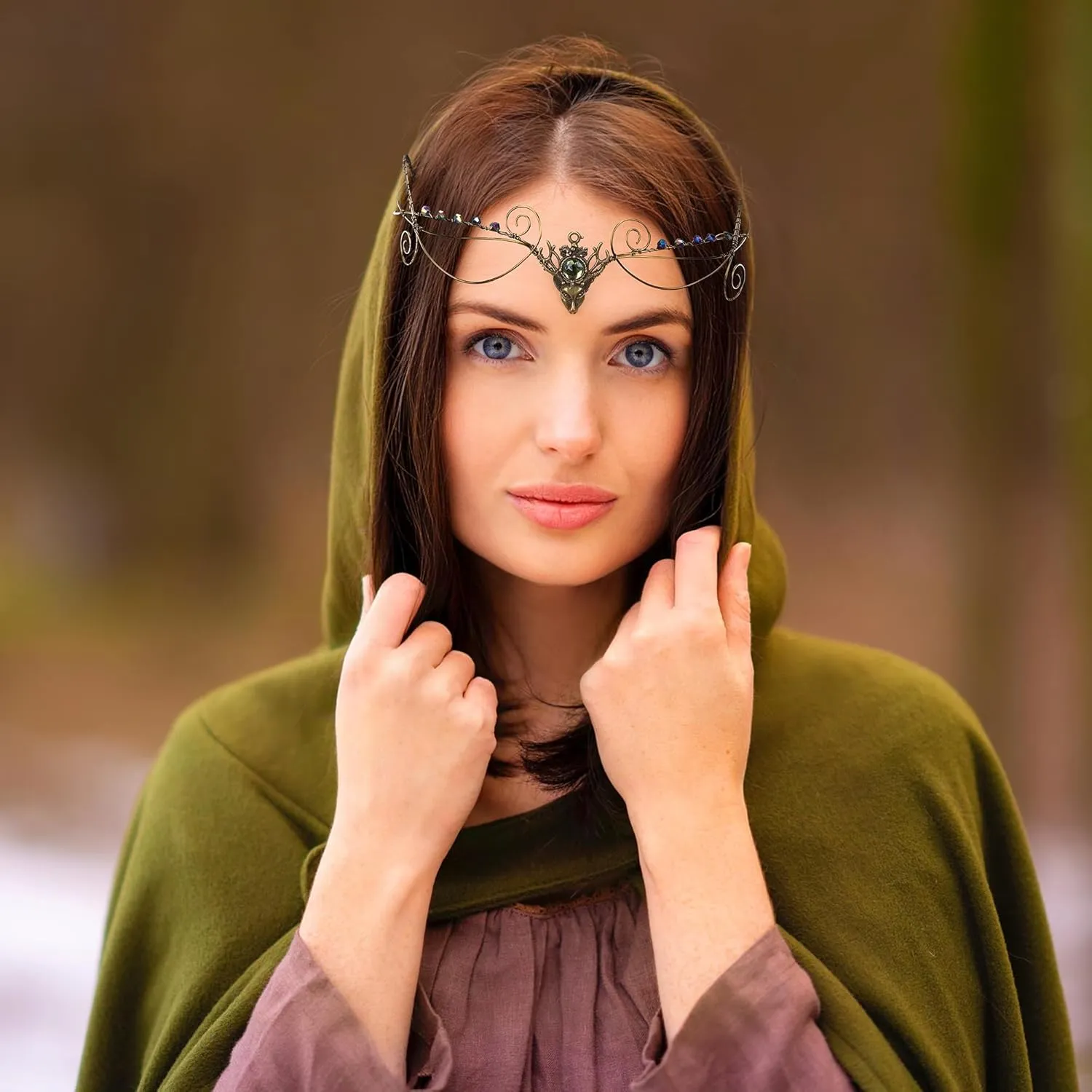 Fairy Circlet Headpiece Crown - Cosplay Retro Bronze Renaissance Crown