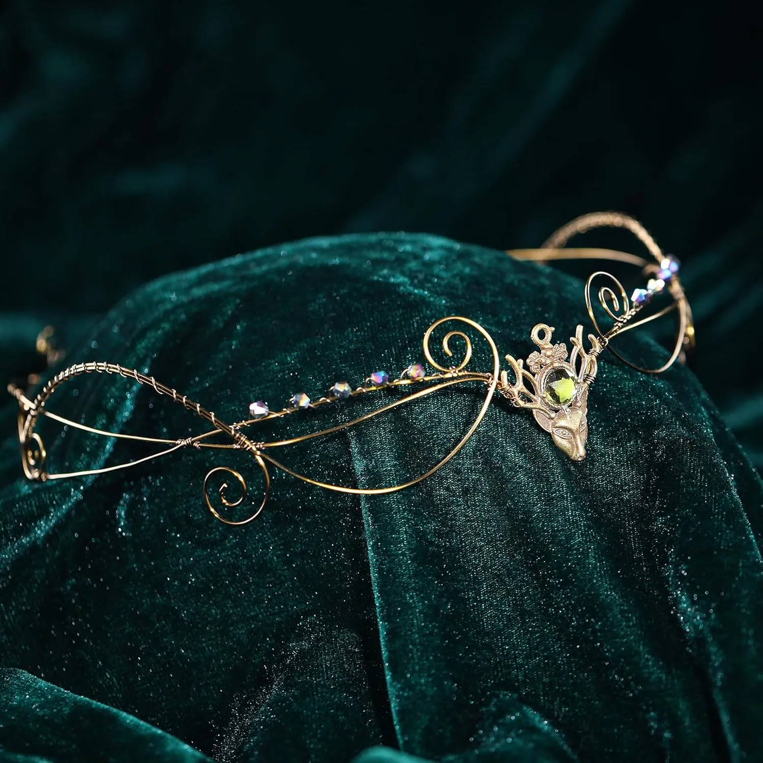 Fairy Circlet Headpiece Crown - Cosplay Retro Bronze Renaissance Crown