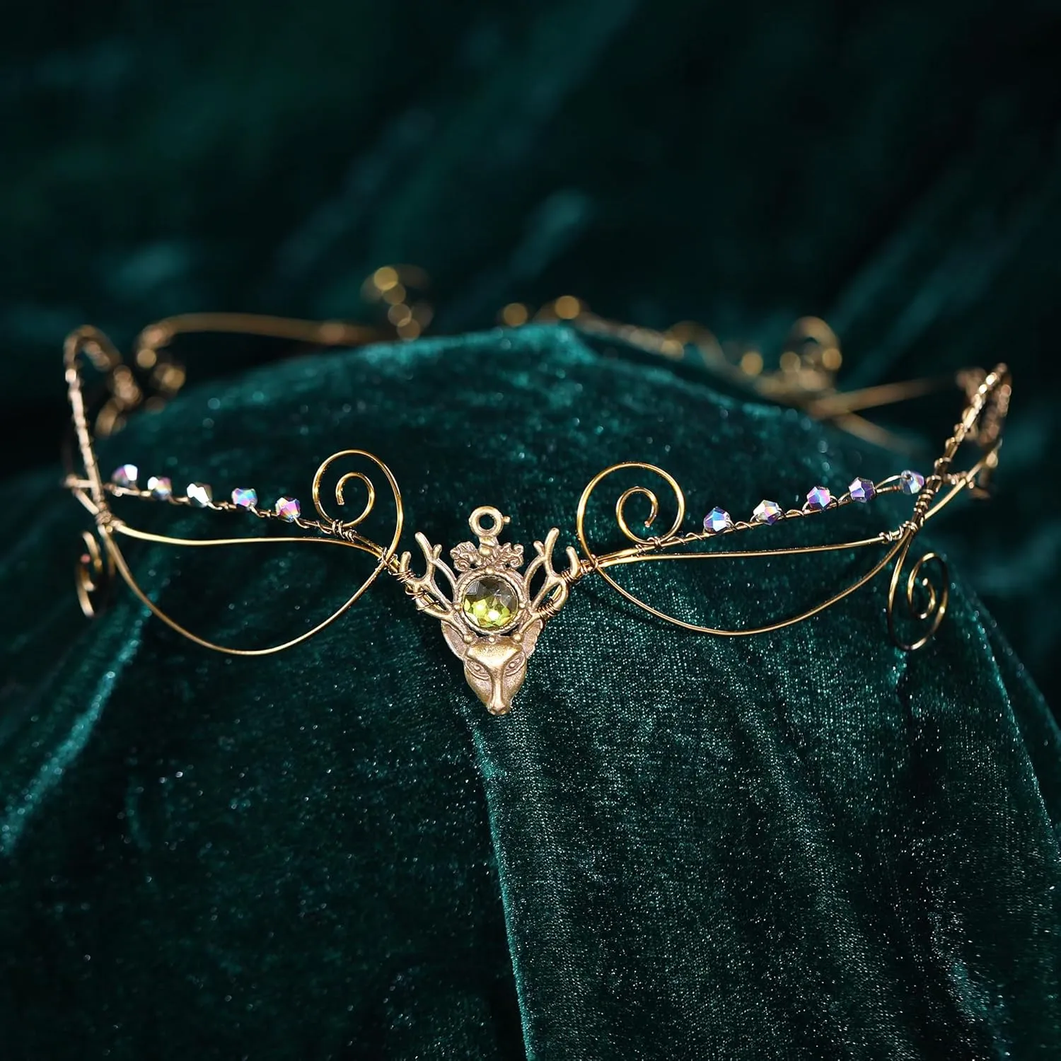 Fairy Circlet Headpiece Crown - Cosplay Retro Bronze Renaissance Crown