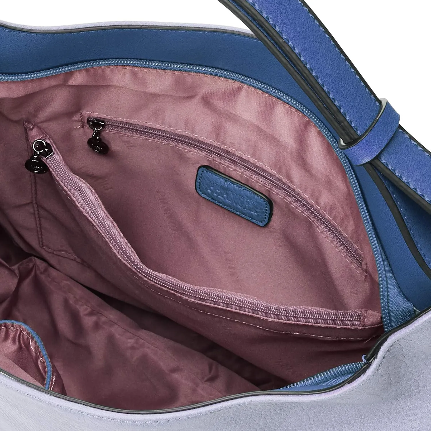 Fanuel A2242-1 Women's Bag, Uneven Dyed, Two-Divider, Vertical, Stylish, Commuting to Work, Going Out, Blue