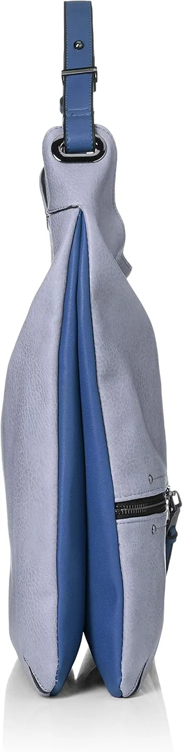 Fanuel A2242-1 Women's Bag, Uneven Dyed, Two-Divider, Vertical, Stylish, Commuting to Work, Going Out, Blue