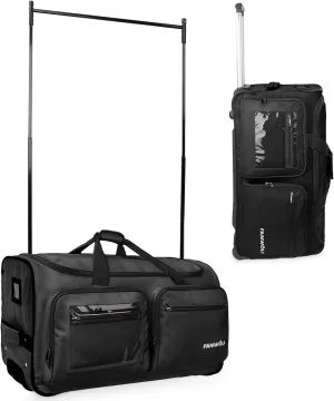 Fanwoli 23" Dance Bag with Garment Rack | Upgraded Stable System & Fabric | More Lightweight & Wear-Resistant | Ideal Competition Rolling Duffle Bag