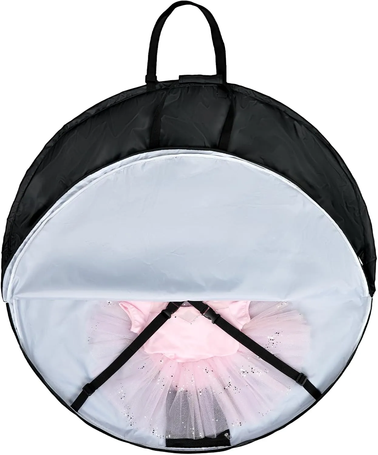 Fanwoli 41 Inch Ballet Tutu Bag with Front Shoe Pocket | Foldable Dance Costume Garment Bag with Adjust Strap, Ideal Garment Bag for Dancers | Competition & Performance