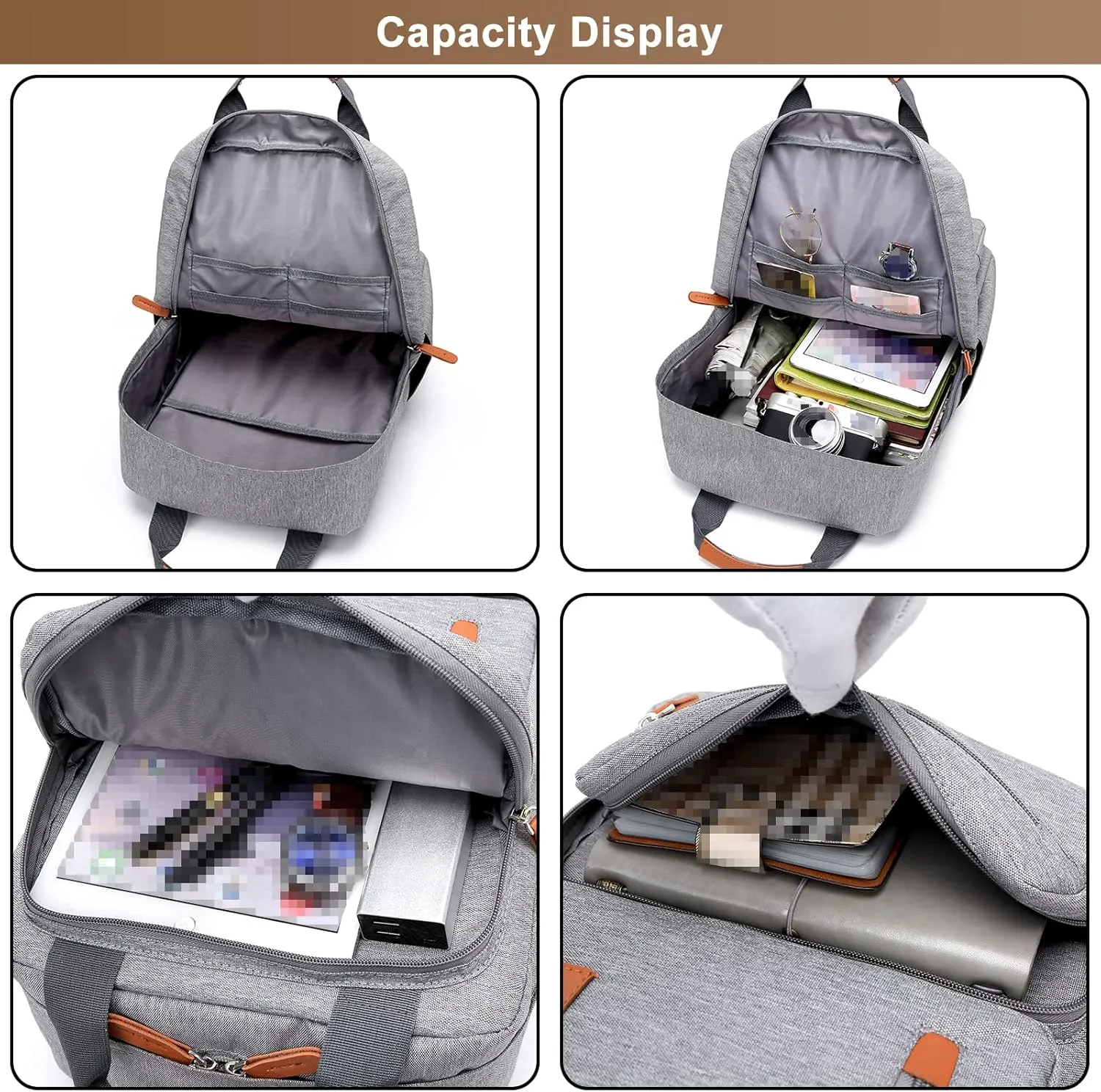 Fashion Men's Travel Backpack Casual Duffle Bag Polyester Weekender Overnight Bag Large Capacity Carry On Bookbags (B/Grey)