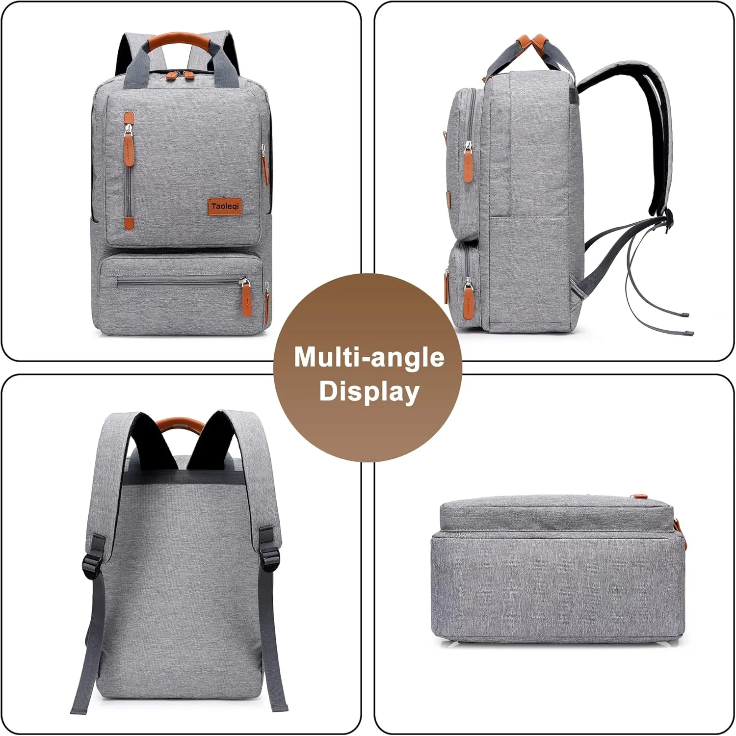 Fashion Men's Travel Backpack Casual Duffle Bag Polyester Weekender Overnight Bag Large Capacity Carry On Bookbags (B/Grey)