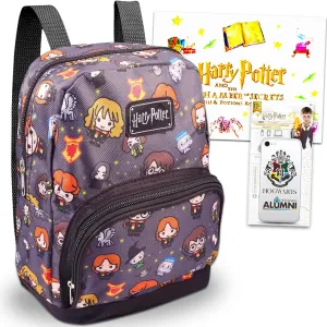 Fast Forward New York Harry Potter Preschool Backpack for Kids, Toddlers,6 Pc School Supplies Bundle with Hogwarts 10inch Mini Boys and Girls, Stickers, Decal, More