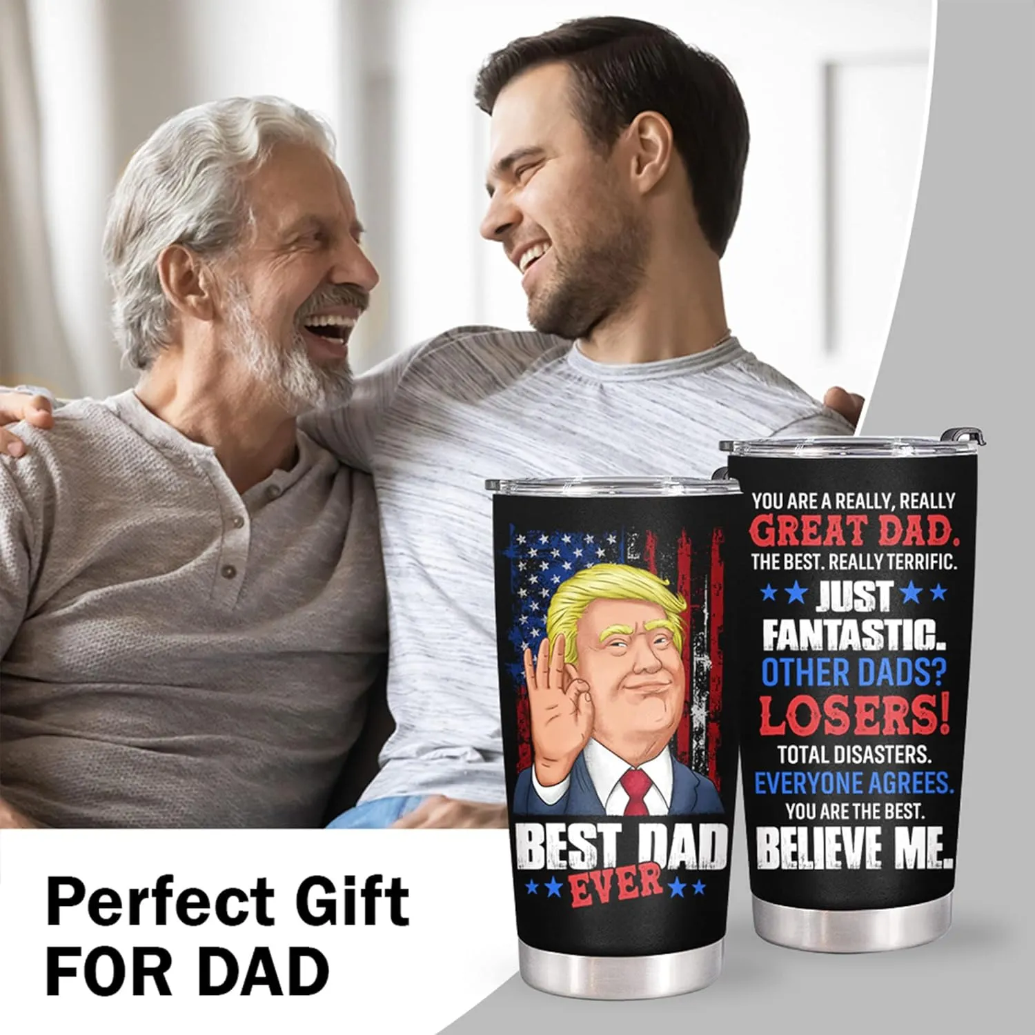 Father's Day Gifts for Dad, Men - Gifts for Dad from Daughter, Son - Dads Birthday Gift Ideas, Happy Birthday gifts for Dads, Fathers - Best Dad Ever Gift, Best dad Tumbler, 20 OZ dad Cup