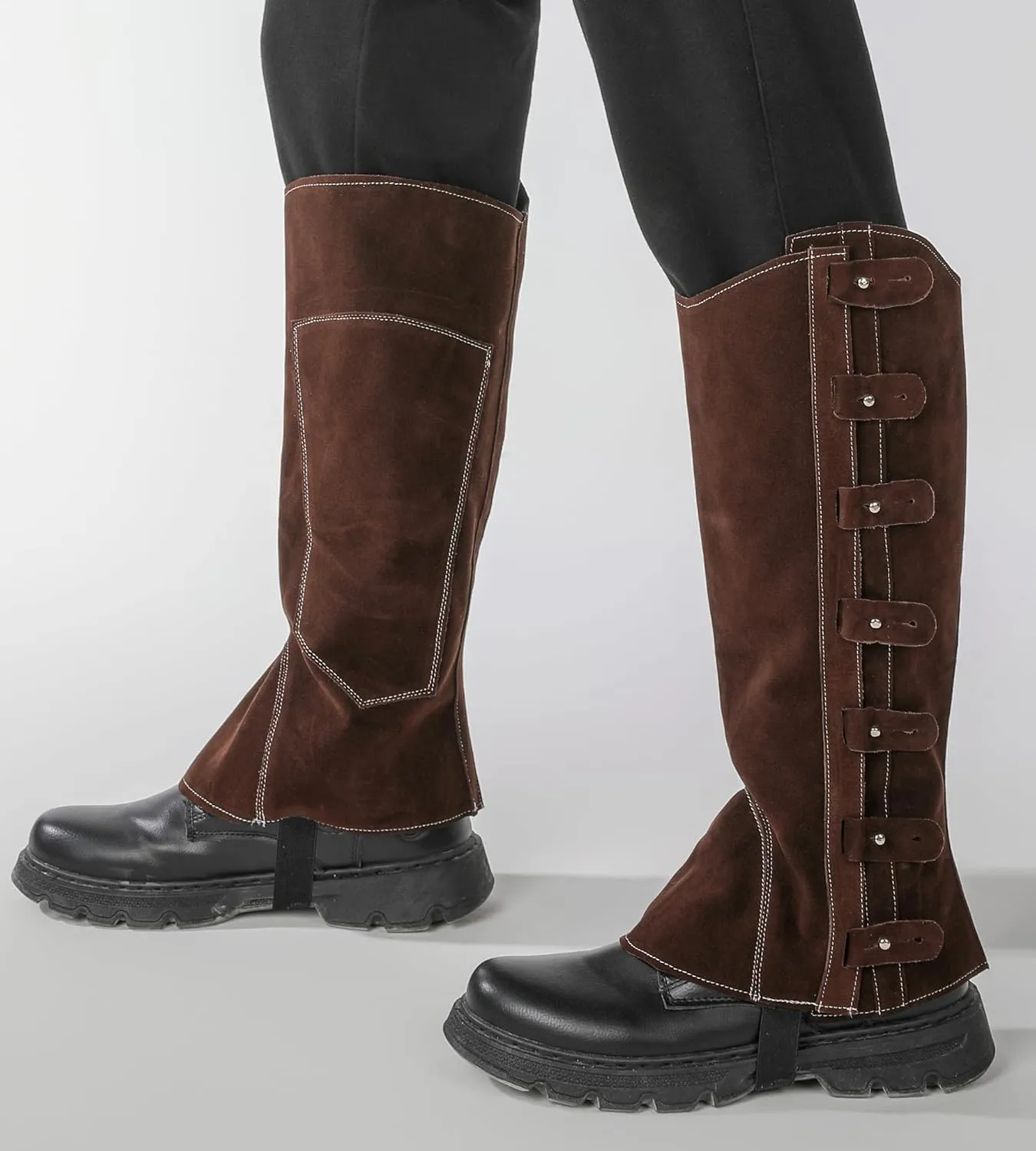 Faux Leather Pirate Boot Cover Renaissance Mens Womens Boot Covers Medieval Leg Covers for Cosplay Costume