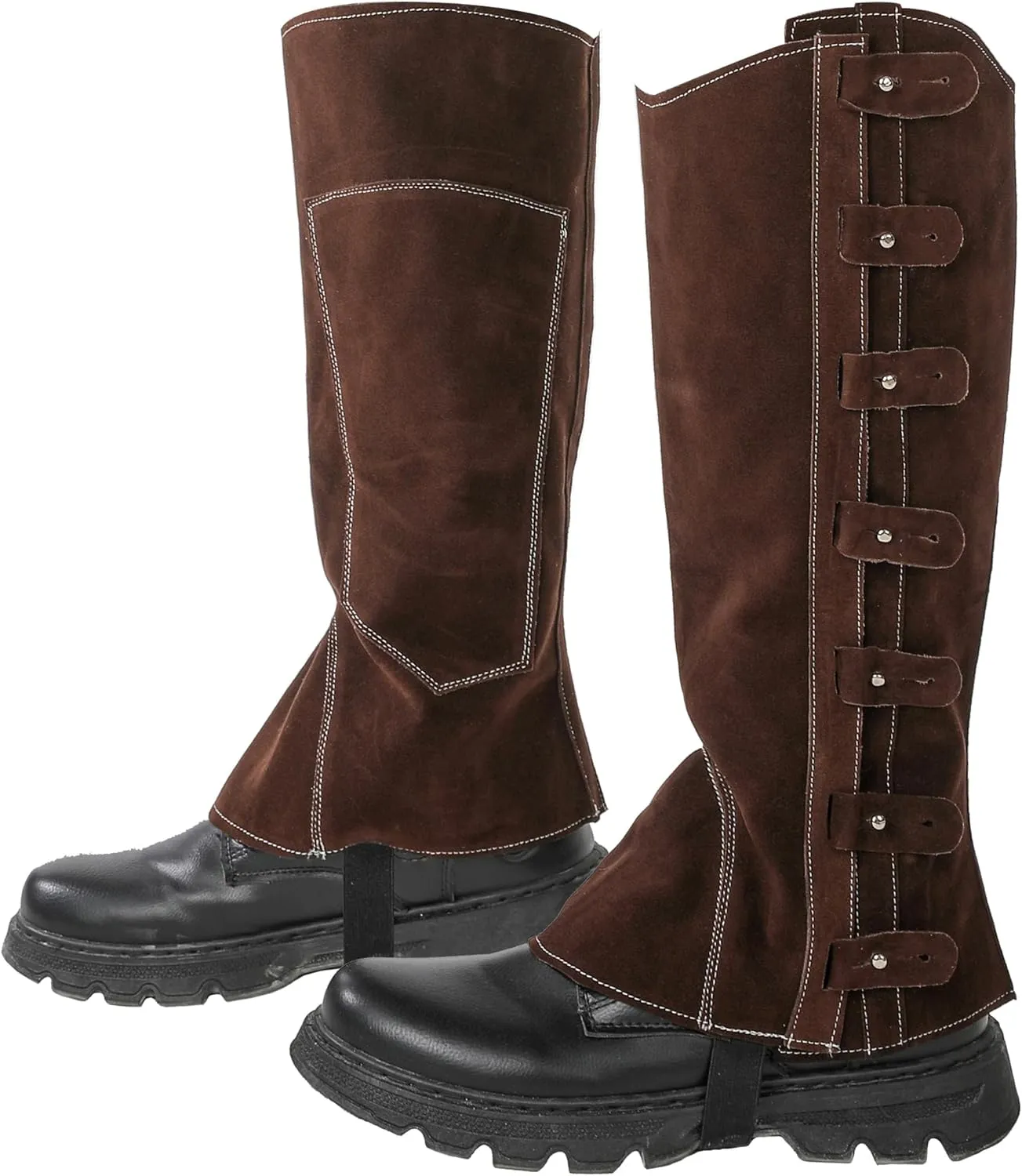 Faux Leather Pirate Boot Cover Renaissance Mens Womens Boot Covers Medieval Leg Covers for Cosplay Costume