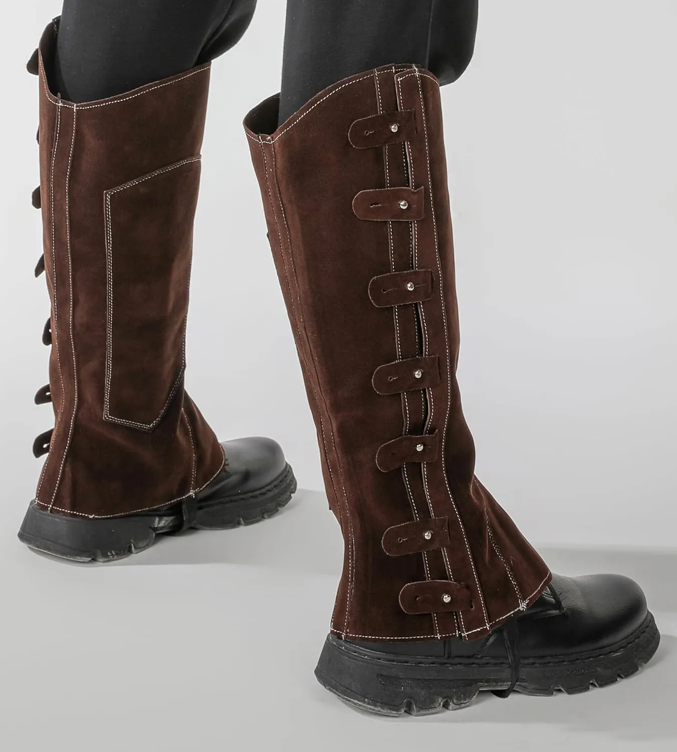 Faux Leather Pirate Boot Cover Renaissance Mens Womens Boot Covers Medieval Leg Covers for Cosplay Costume